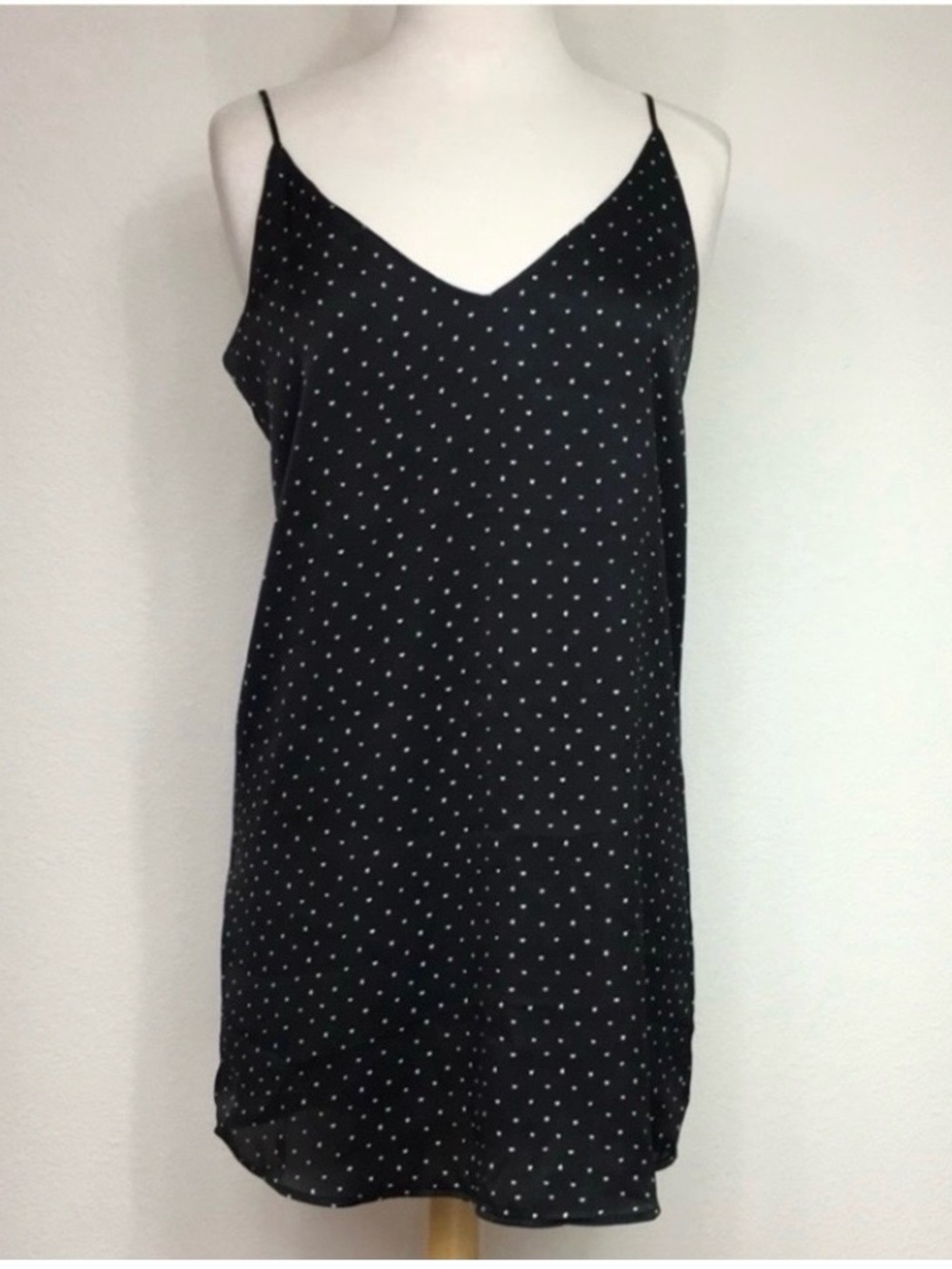 Glassons Womens Black White Tiny Star Slip Mini Dress Size 10 Streetwear Casual